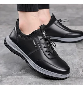 Rubber Outsole PU Leather Waterproof Upper Lace up Mens Outdoor Walking jogging Shoes for Men