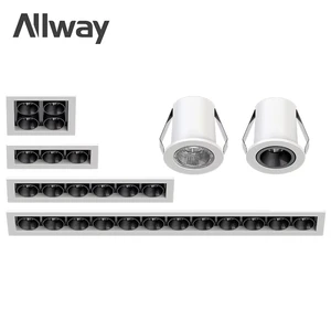 For Modern High Brightness Aluminum Adjustable Angle Spot Light Fast Cooling Hotel Linear Grille Light Led Housing Dimmable