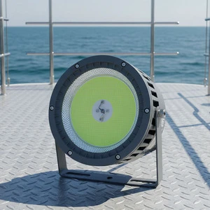 Factory Supply Green Fish Attracting Lights LED Fishing Lamp 600W Cyan Deep Drop Light Night Fishing Lights for Boat