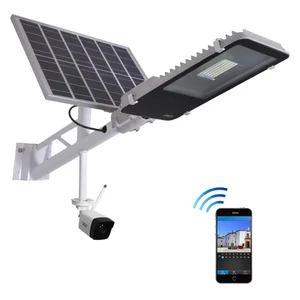 Outdoor Security Flashing Light Camera Switch Remote Control Solar Street Light MPPT Controller 150 Coverage 3-7m Mounting