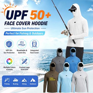Custom Logo Fish Mouth Hoodie Quick Dry Upf 50 Long Sleeve Shirt With Hood Protection Breathable Printed Fishing Clothes