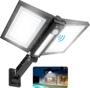 5W Solar Street Light with PIR Motion Sensor Dusk to Dawn LED Street Light IP64 Waterproof Angle Adjustable Solar Parking Light