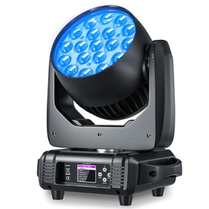US Stock 19X15W LED Zoom Wash Moving Head Lights DMX512 RGBW 4IN1 Stage Light For For Wedding DJ Karaoke Dance Hall KTV