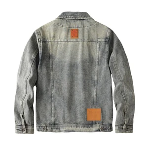 Low Moq Custom Basic Denim Jeans Jacket New Men's Fashion Designer Classical Stone Wash 100% Cotton ODM Men's Denim Blue Jackets