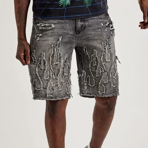 Custom Men's Baggy 2025 Summer Streetwear Vintage Short Pants Gray Shorts Men Fashion Causal Denim Shorts