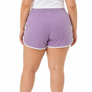 Plus Size Women Custom Color Mid Waist Shorts Solid Color Casual Summer Elastic Waist Loose Eco-Friendly Quick Dry Breathable