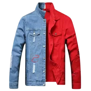 Hot Selling Men's Casual Denim Jacket with Button & Embroidery Winter Pocketed Jeans Wear Adult Jacket & Coat