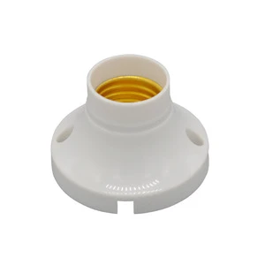 White 63mm Mounted Surface Screw Socket Accessory Round E27 Lamp Base for LED Bulb Light for Residential Use