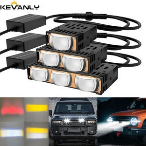 12V Universal Aluminum LED Front Grille Work Light White/Yellow Flash Red Devil's Eye High Brightness 60W