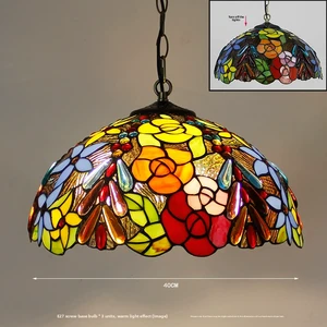 Zeal Lighting Stained Glass Pendant Lights Fixture Kitchen bar Dining Room Chandelier Hallway