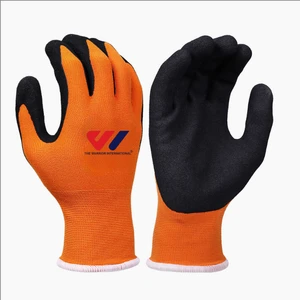 Nitrile PU Coated Nylon Work Gloves Breathable Lightweight Grip Safety Gloves for Construction Automotive Workshop & Reusable