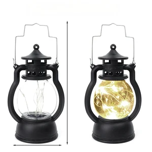 Retro Portable Camping Lamp with Dynamic Flame Light Battery Powered Night S Tent Garden Decoration Outdoor Camping Lantern