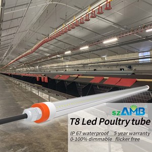 LED Poultry Light IP67 IK10 Led Tube Waterproof Poultry Farm Lights Cowsheds Led Lights Led Tubes Dimmable 9W~28W