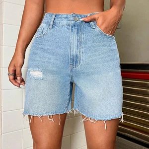 Wholesale Custom Women's Denim Jeans Shorts Low-Waisted Jeans High Quality Women's Denim Hot Shorts