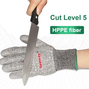 Seeway Juantes Anticorte Level 5 Cut-Resistant Gloves with PU Grip Palm-Coated Knit Anti-Cutting Gloves Free Sample