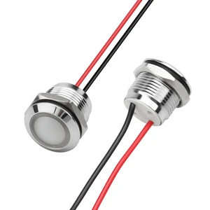 12mm Dual Color LED Metal Outdoor Waterproof Indicator Lights for Equipment with Red and Green Signal