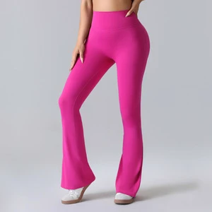 New Customized Logo Women's High-waisted Yoga Pants Hip-lifting Wide-leg Pants Quick-drying Running Sports Leggings
