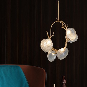 Wabi Sabi Zen Style Lotus Leaf Pendant Lamp, Art Decor Hanging Light for Dining Room, Tea House, Bar, Hallway and Bedroom