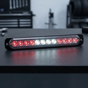 White Red Dual Color 12 LED Emergency Flash Warning Beacon Light Hazard Strobe Lamp for Commercial Truck SUV Trailer