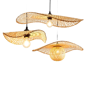 Handmade Modern Boho Rattan Bamboo Lampshade Eco-Friendly Remote Control Adjustable Height Energy Saving Floor Lamp
