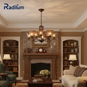Vetraio Chandelier with Exquisite Hand-Blown Glass Elements and Murano Inspired Design for Elegant Dining Room Ceiling Light