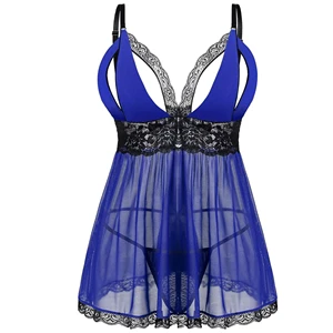Women's Plus Size Summer Sexy Elegant Breathable Quick Dry Lace Nightgowns Shorts V-Neck Sleeveless Floral Polyester/Cotton