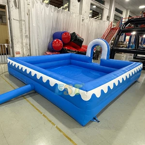 Commercial PVC Inflatable Soap Pool Beach Ball Pool Inflatable Foam Pit Party Arena Pool Spray Cannon for Kids Party Rental