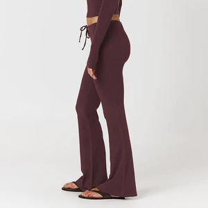Classic Naked-Feeling Loose High-Waist Casual Flared Yoga Pants Full-Length in Nylon/Spandex