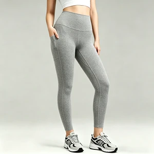 Stretch Bamboo Cotton Sports Pants with Pockets Workout Tights Breathable Yoga Leggings for Women