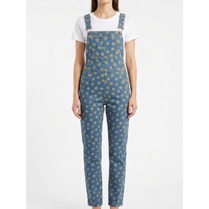 High-Stretch Casual Loose Denim Overalls for Women with Adjustable Straps & Multi-Pockets Distressed Vintage Jumpsuit Shorts