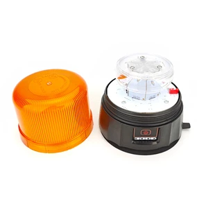 LED Rechargeable Emergency Beacon Light Flashing Amber Rotating Warning Light with Magnetic Base