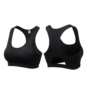 Custom Logo Polyester Spandex Non-underwire Breathable Running Underwear Quick-drying Stretch Yoga Bra Vest Women's Sports Bra