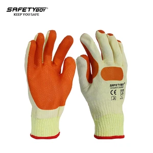 SAFETYBOY Textured Rubber-coated Heat-resistant Anti-slip Safety Gloves with Cotton Lining in Sizes 8-10inch for Welders