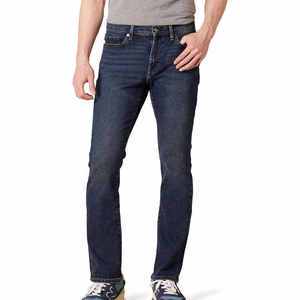 Men's Winter Casual Mid Waist Straight Jeans Stylish Denim Quick Dry High Quality Washed Slim Fit Stretch