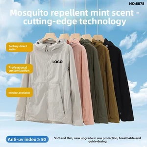 UV-protective Sun-proof Clothing for Both Men Women; Cool-to-the-touch Breathable Outdoor UPF50+ Hooded Rash Guard 100% Nylon