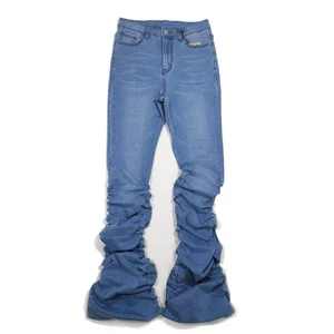 Stacked Jeans Women's High Waisted Slim Fit Bell Bottom Pants Skinny Fit Trousers Jeans Classic