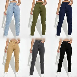 Manufacturer Direct Sale Trendy Comfortable Multi-Functional Jeans Women's High Waisted Wide Leg Denim Trousers Random Delivery