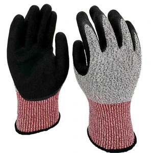Factory Price 13G Cut Resistant Anti-Slip Nitrile Textured Knit Wrist Breathable Durable Silicone-free Powder-free Gloves