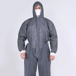 PPE Non-Woven Disposable Waterproof Anti-Static Coverall Safety Suit for Cleanroom Use Level C Protection Hubei Factory