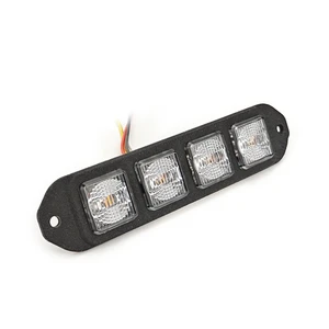 12W Surface Mount LED Strobe Grille Lights 4 LED Vehicle Warning Flashing Side Marker Lamp