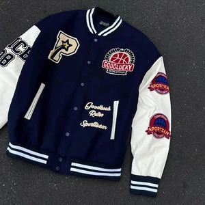 DCY Oversized Premium Leather Puffer Jackets For Men,College Varsity Jackets,Custom Letterman Varsity Jacket