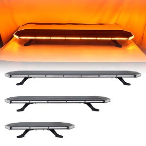 12v 24v Dual Colours Amber White Ambulance Emergency LED Warning Roof Mount Flashing Light Bar For Work Emergency Warning Light
