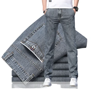 High Quality Men's Pants Trousers Cotton Plus Size Elasticity Zipper Straight Denim Jeans for Men
