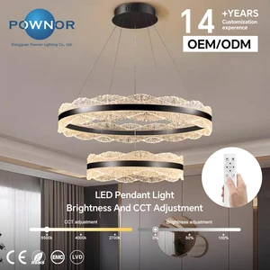 LED Ring Pendant Light 150W Double Ring Up Down Lighting Bridgelux Chip Dimmable Hanging Lamp For Residential Commercial Space
