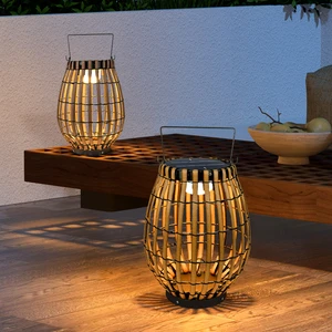 Lantern Outdoor Indoor Bamboo Lamps for Room Gazebo Patio Waterproof for Courtyard Garden Balcony Decoration