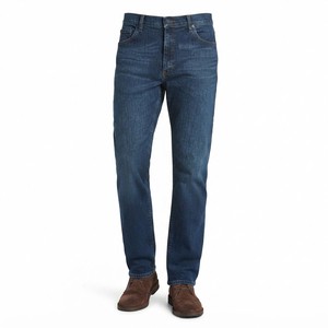 High Quality Summer Cotton Men's Casual Mid Waist Straight Jeans Denim Pants Work Trouser Direct Factory Plus Size 40
