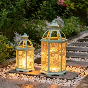 TRUST Metal Lantern Outdoor Wind Lamp Candlestick Garden Lighting Christmas Home Decoration Large
