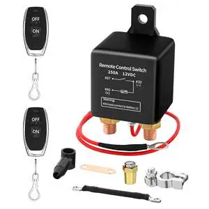 New DAIER WM686-250A-Kit 250A 12V 3-Pin Remote Control Solenoid Switch Kit Two Paired Fobs Car Truck RV Boat Motorcycle