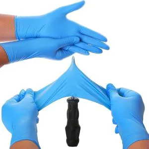 EN420 Certified Disposable Safety Blue PVC Nitrile Blend Anti-smash Powder Free Examination Gloves S-XL Box