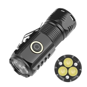 Hot Selling 3LED Strong Light TYPE-C Charging Convenient Mini Multi-Function Flashlight